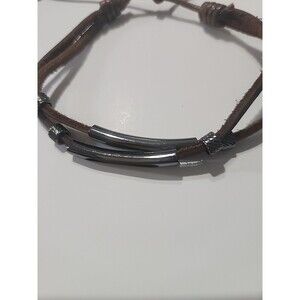 Y2k Brown Leather Braided Wrap Wrist Bracelet